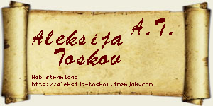 Aleksija Toškov vizit kartica